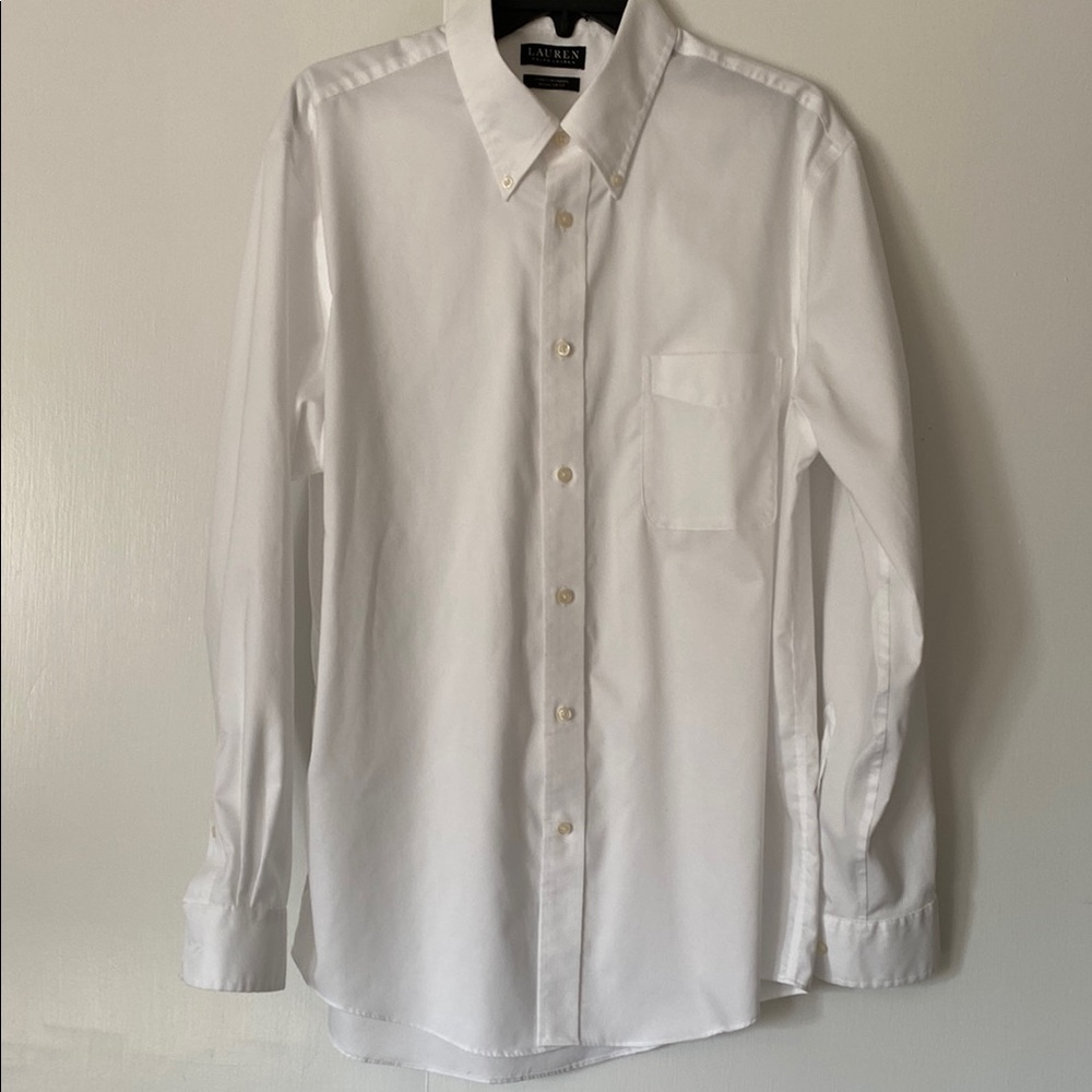Men’s Ralph Lauren White Dress Shirt Classic Fit Size L